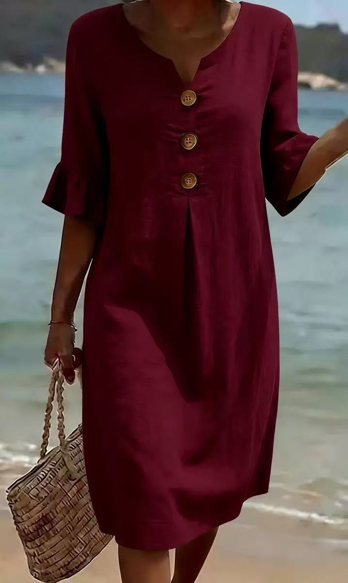 Women's Button-Sleeve Dress
