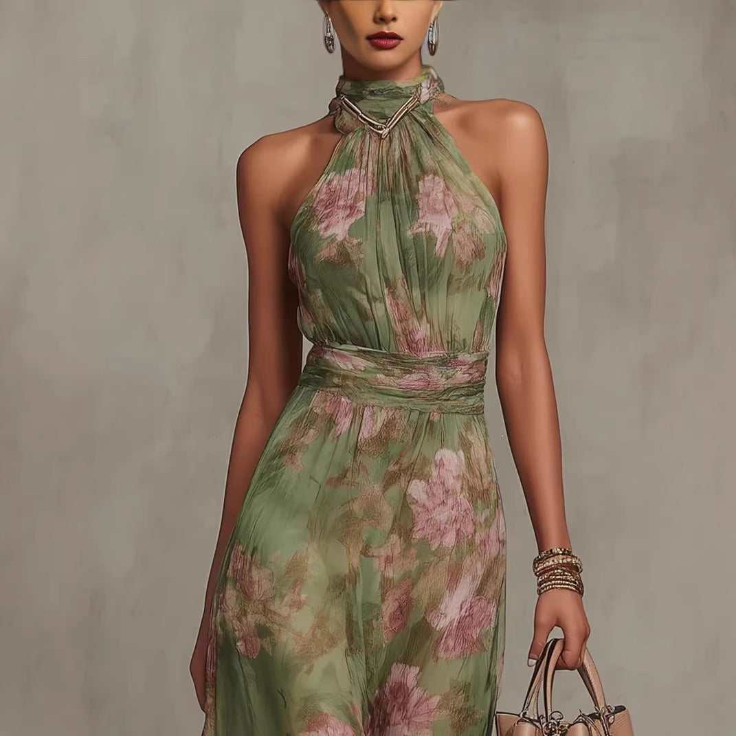 Pleated Mesh Slip Dress