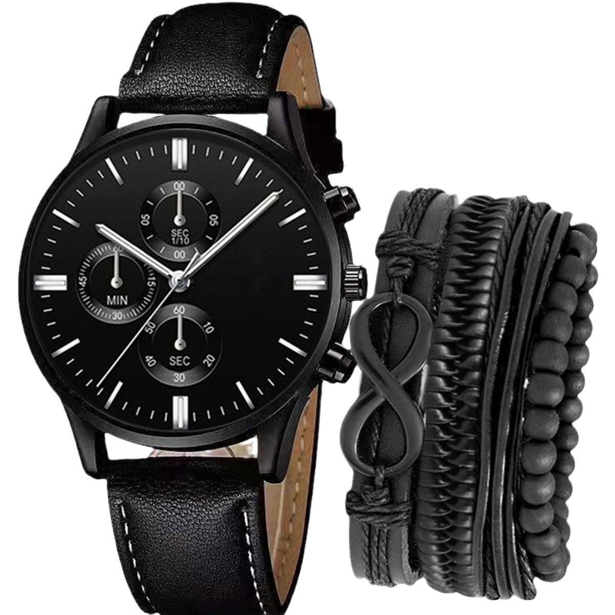 Men's Watch Bracelet & Belt Set