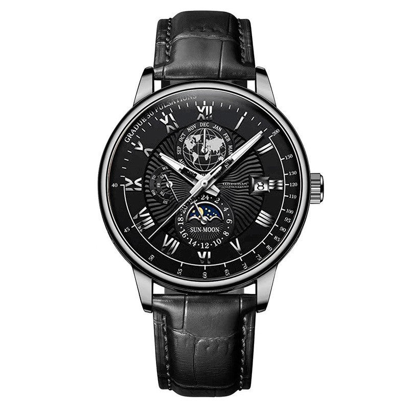 Star & Moon Calendar Men's Watch