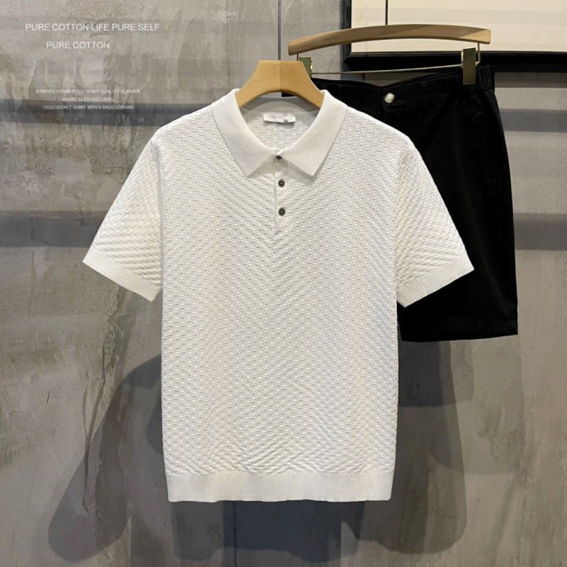 Men's Plaid Ice-Silk Polo