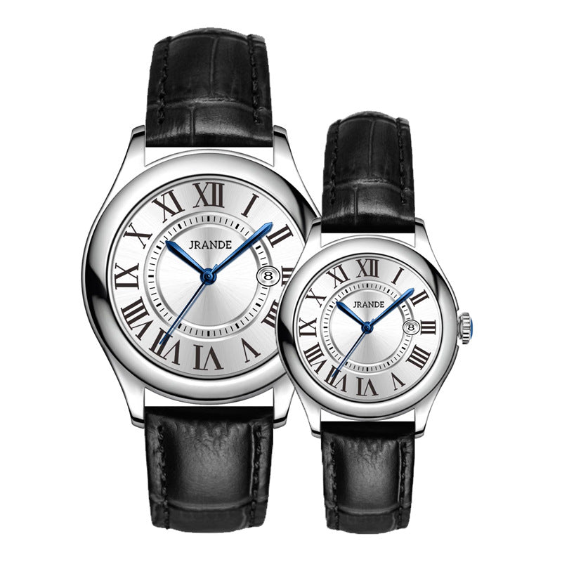 Leather-Strap Couple Watches