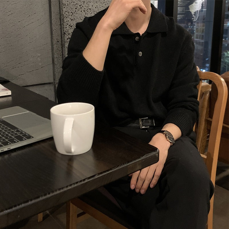 Men's Polo Knit Sweater