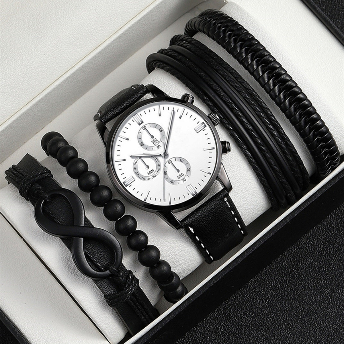 Men's Watch Bracelet & Belt Set
