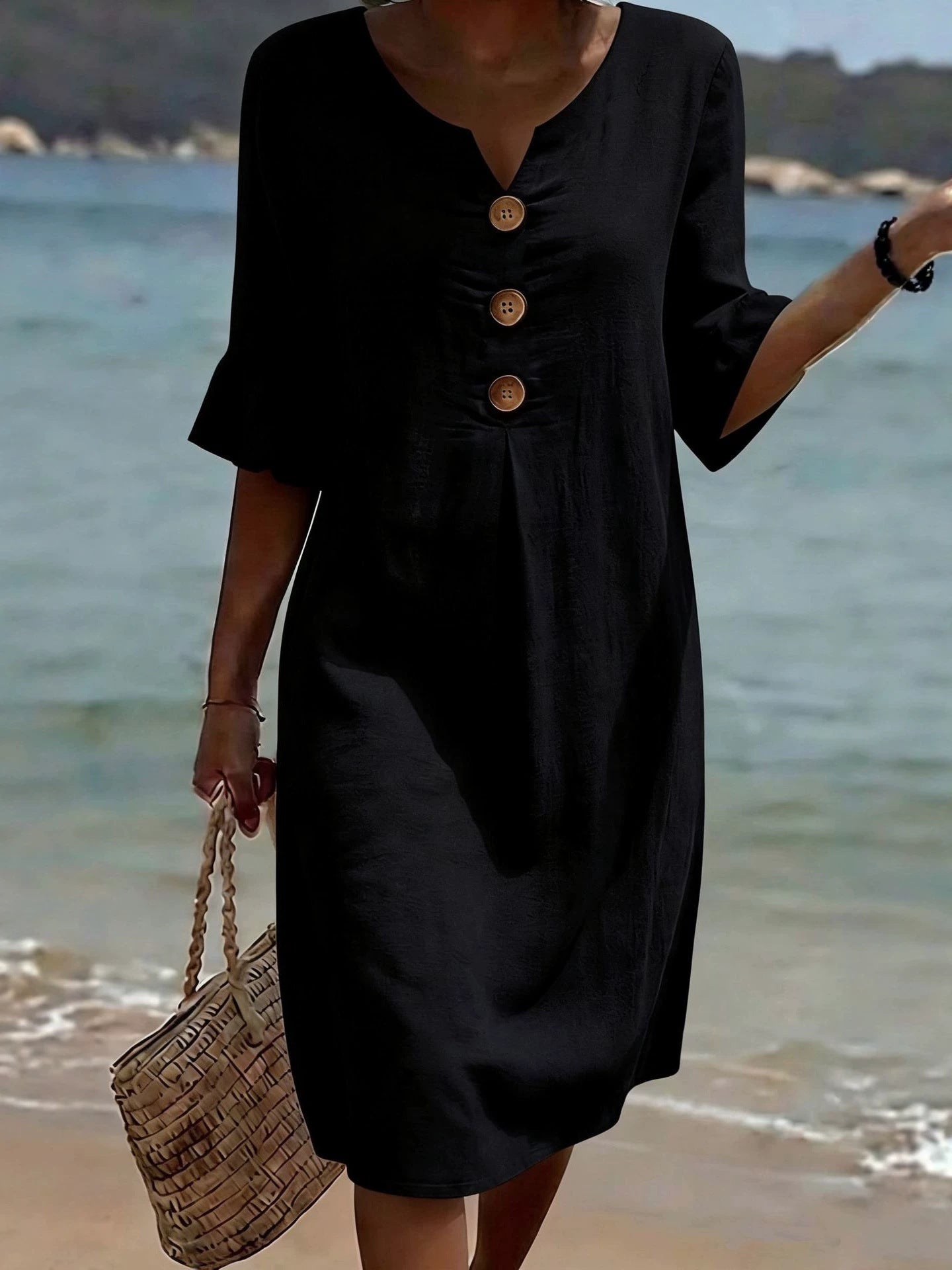 Women's Button-Sleeve Dress