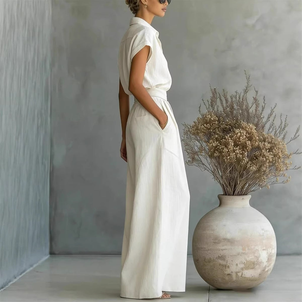 Shirt & Wide-Leg Pants Set