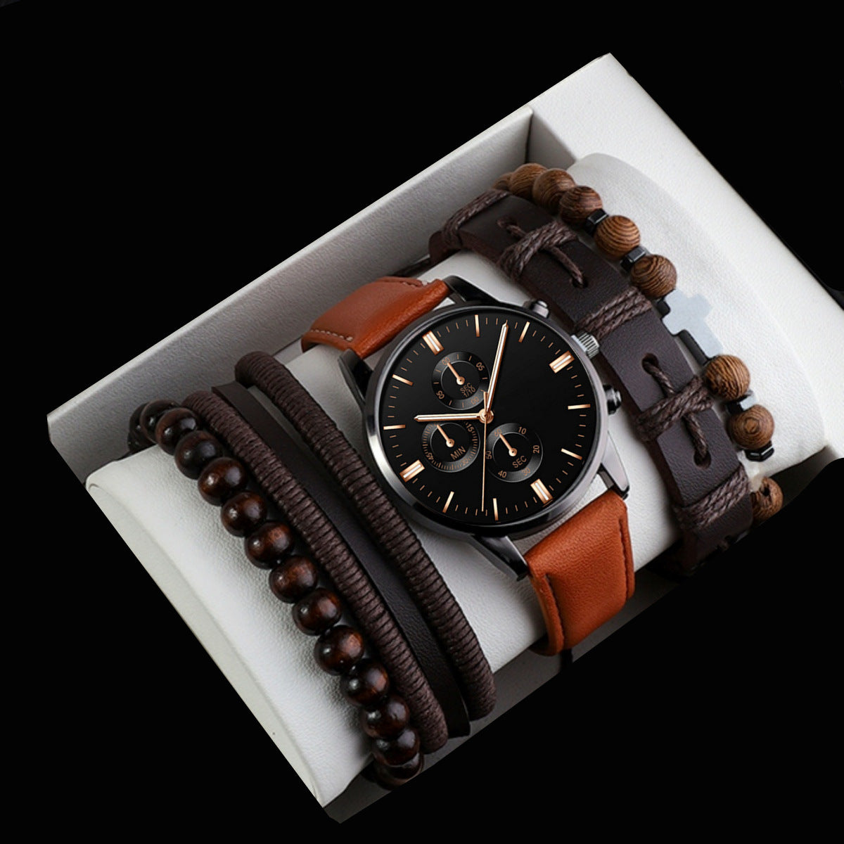 Men's Watch Bracelet & Belt Set
