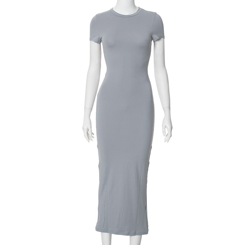 Round-Neck Slim Dress