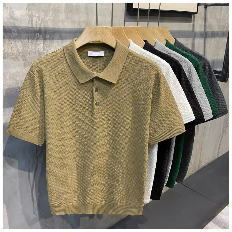 Men's Plaid Ice-Silk Polo