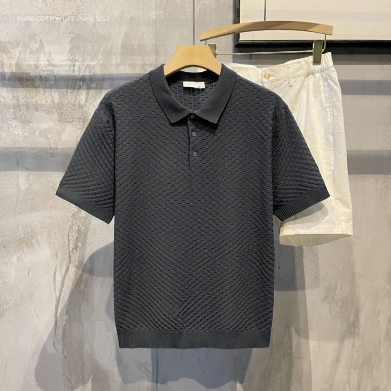 Men's Plaid Ice-Silk Polo