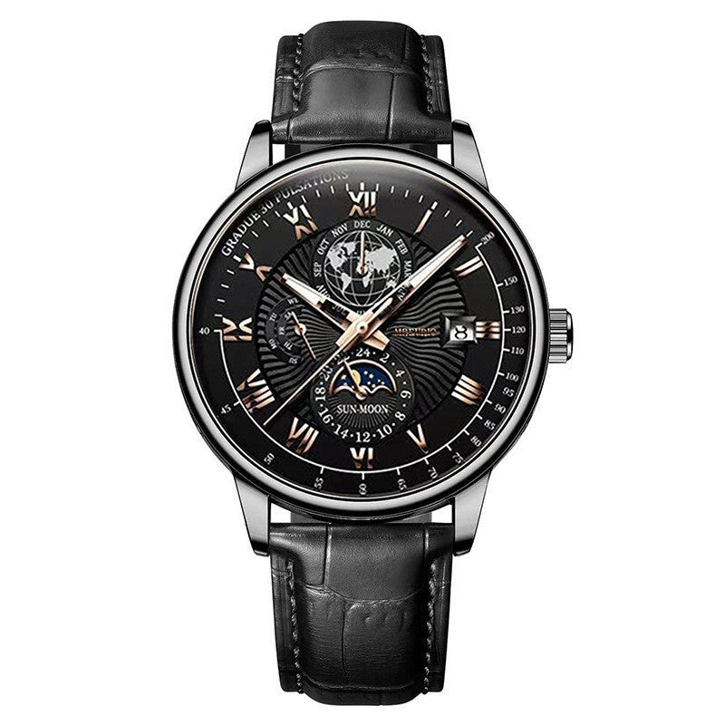 Star & Moon Calendar Men's Watch
