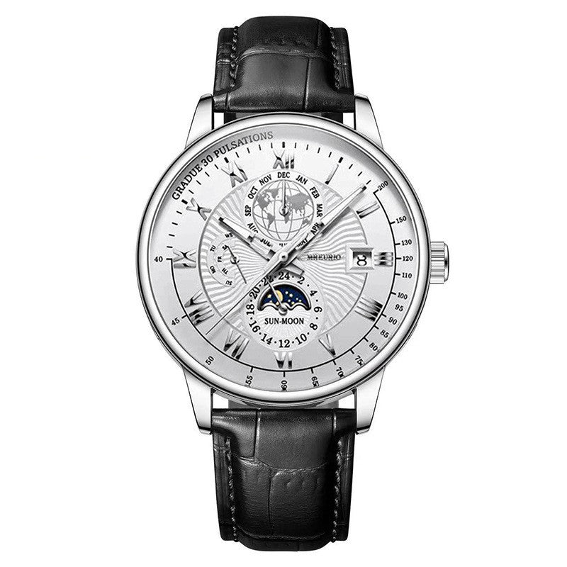 Star & Moon Calendar Men's Watch