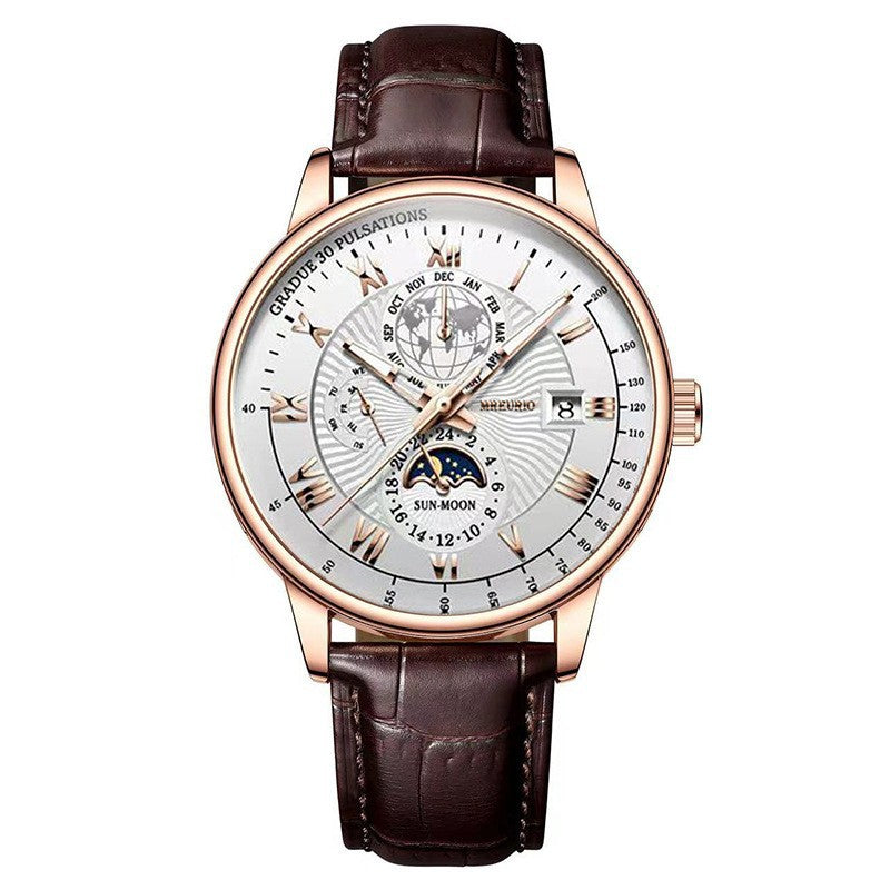 Star & Moon Calendar Men's Watch