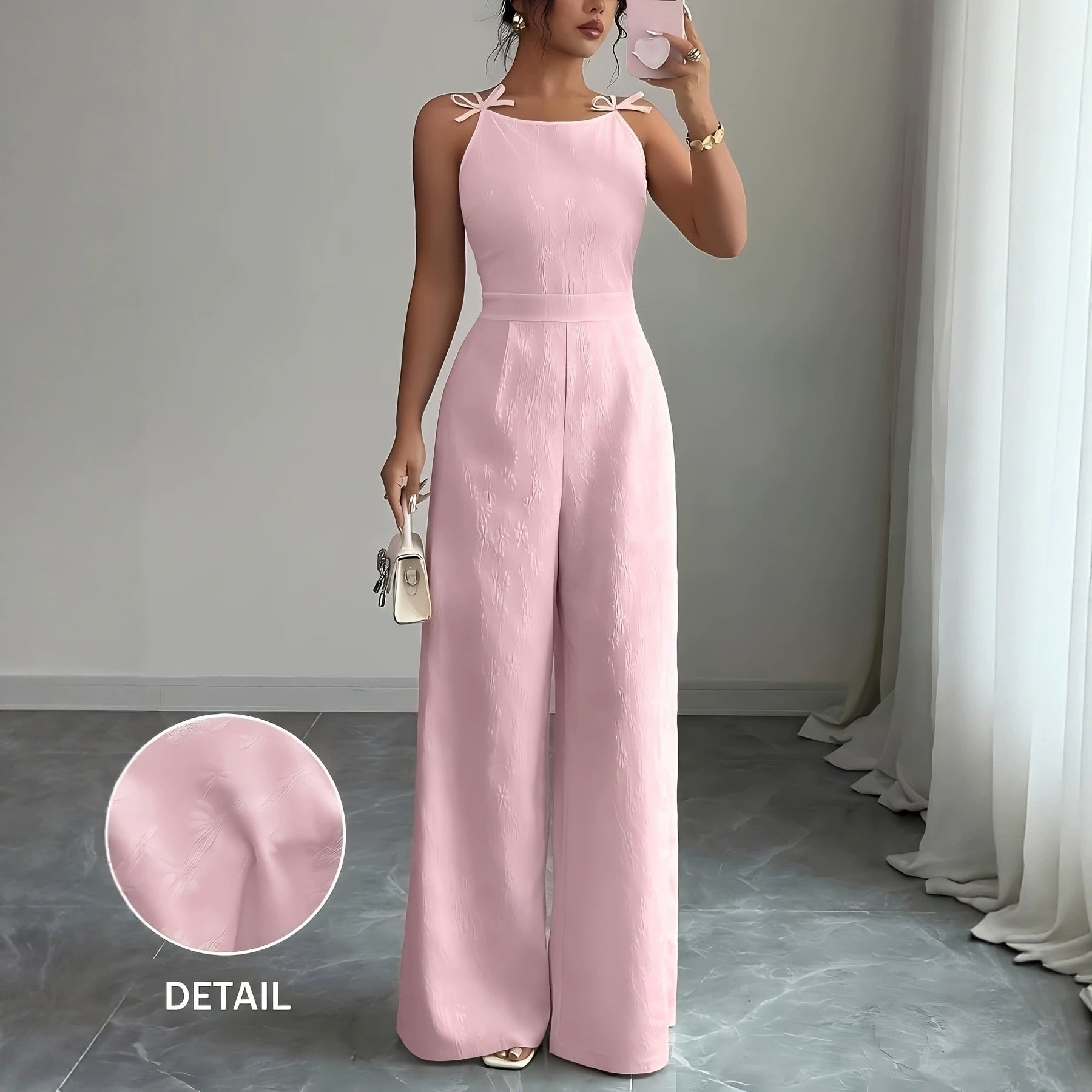 Jacquard Wide-Leg Jumpsuit