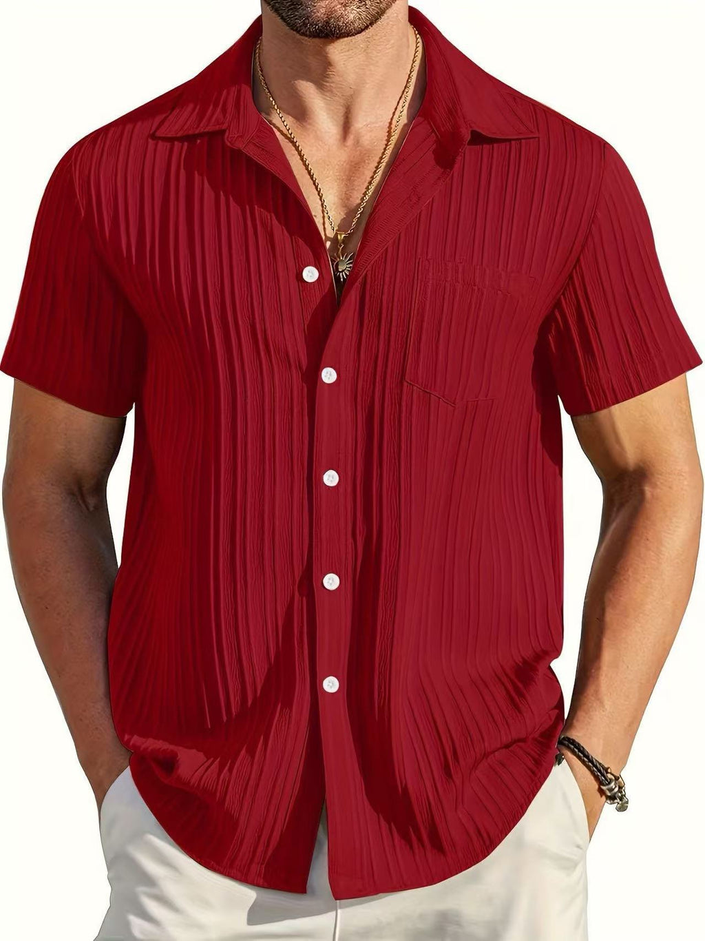 Men's Striped Short-Sleeve Shirt