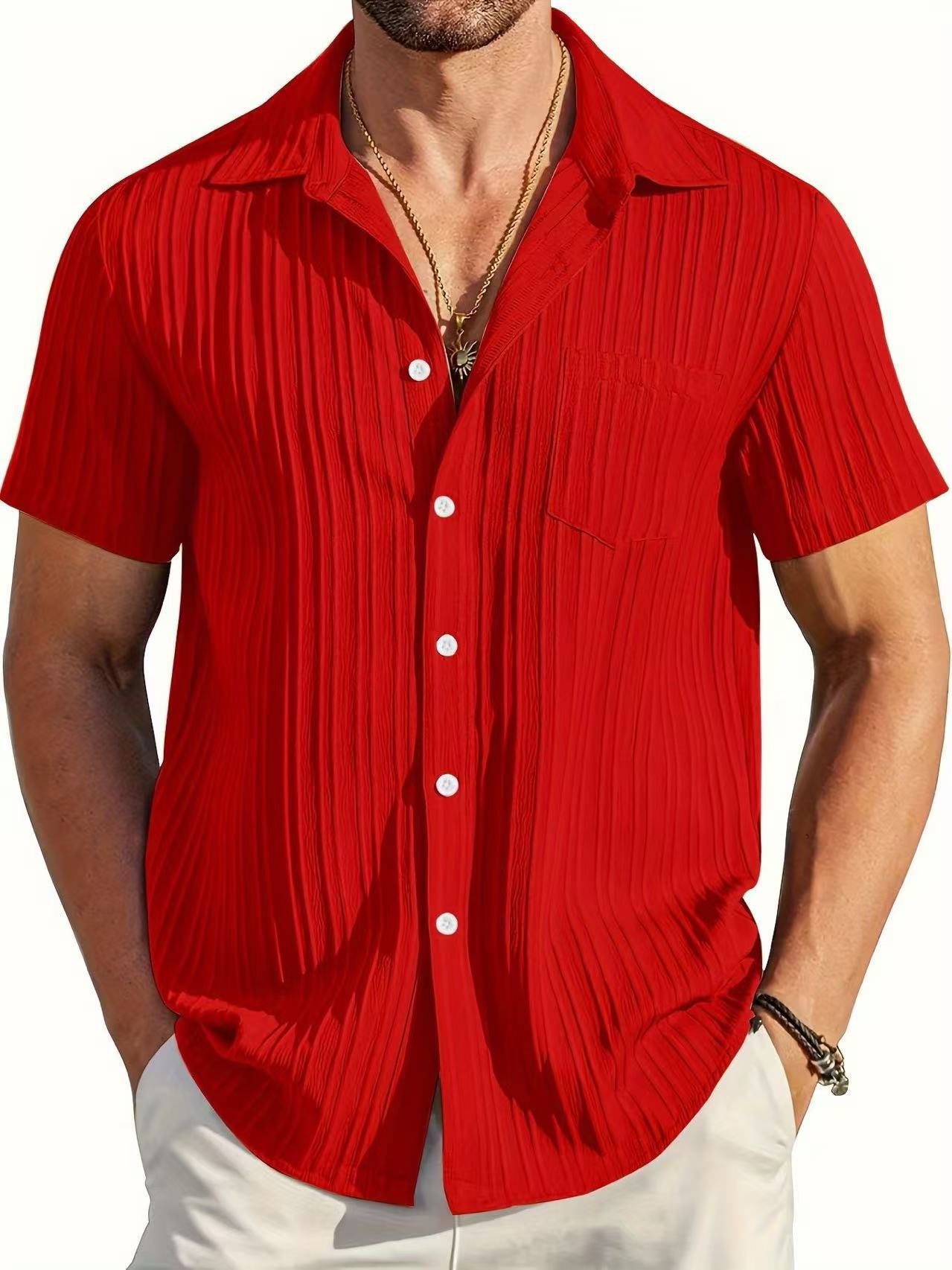 Men's Striped Short-Sleeve Shirt