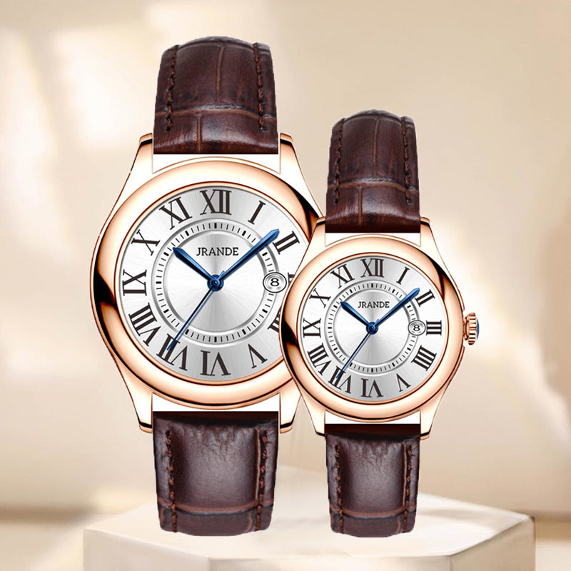 Leather-Strap Couple Watches