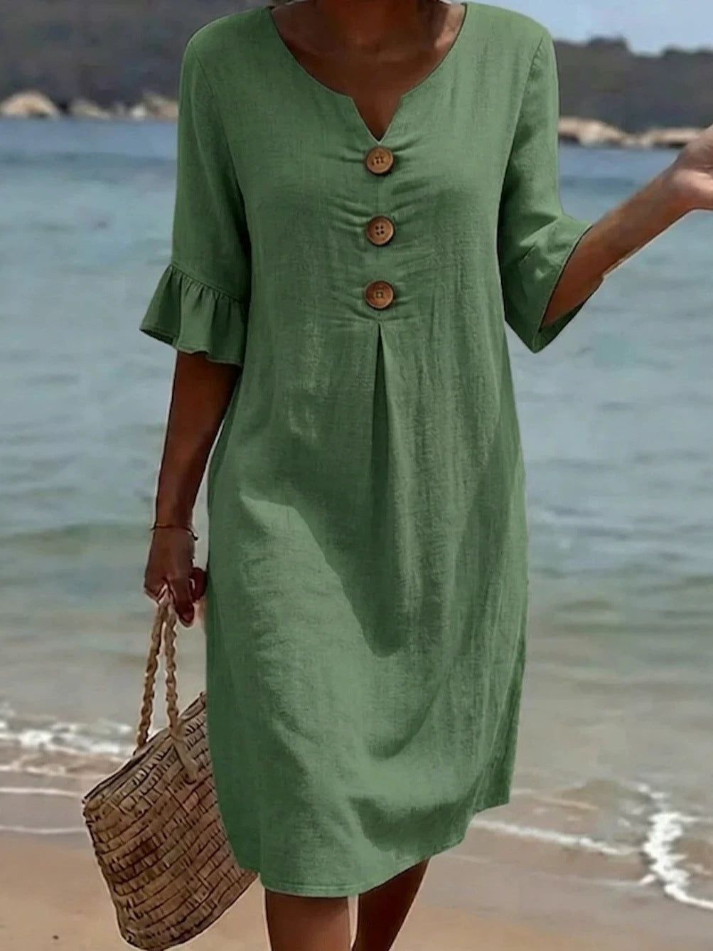 Women's Button-Sleeve Dress