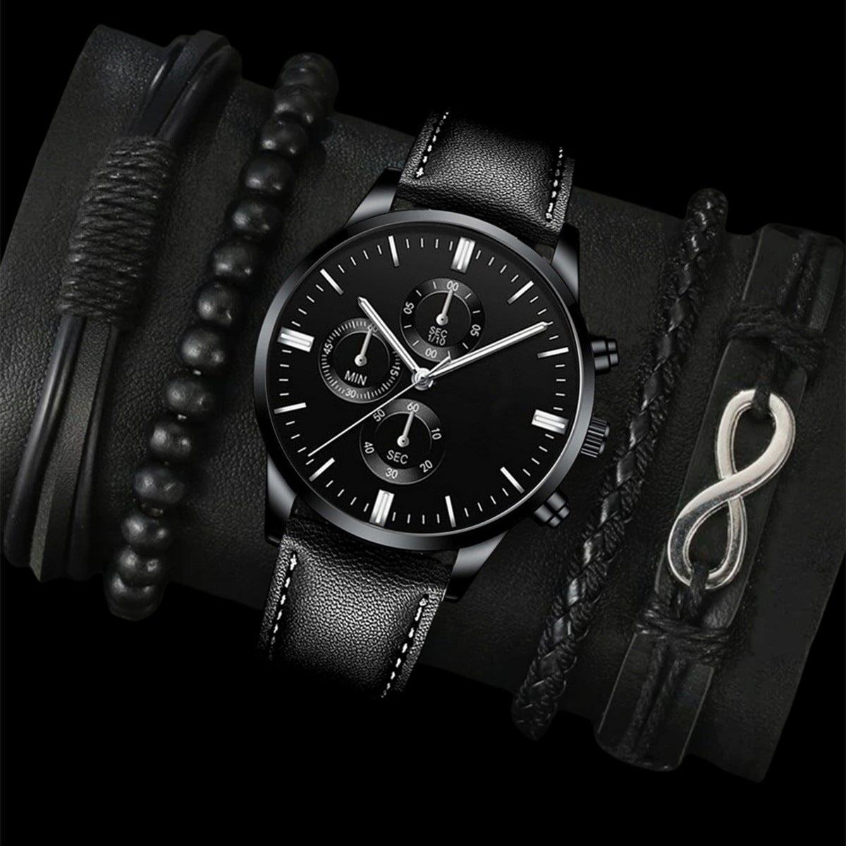 Men's Watch Bracelet & Belt Set