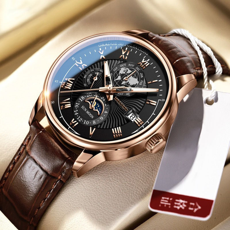 Star & Moon Calendar Men's Watch