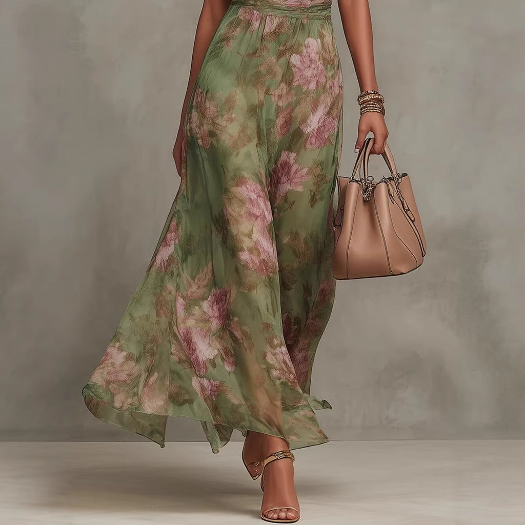 Pleated Mesh Slip Dress