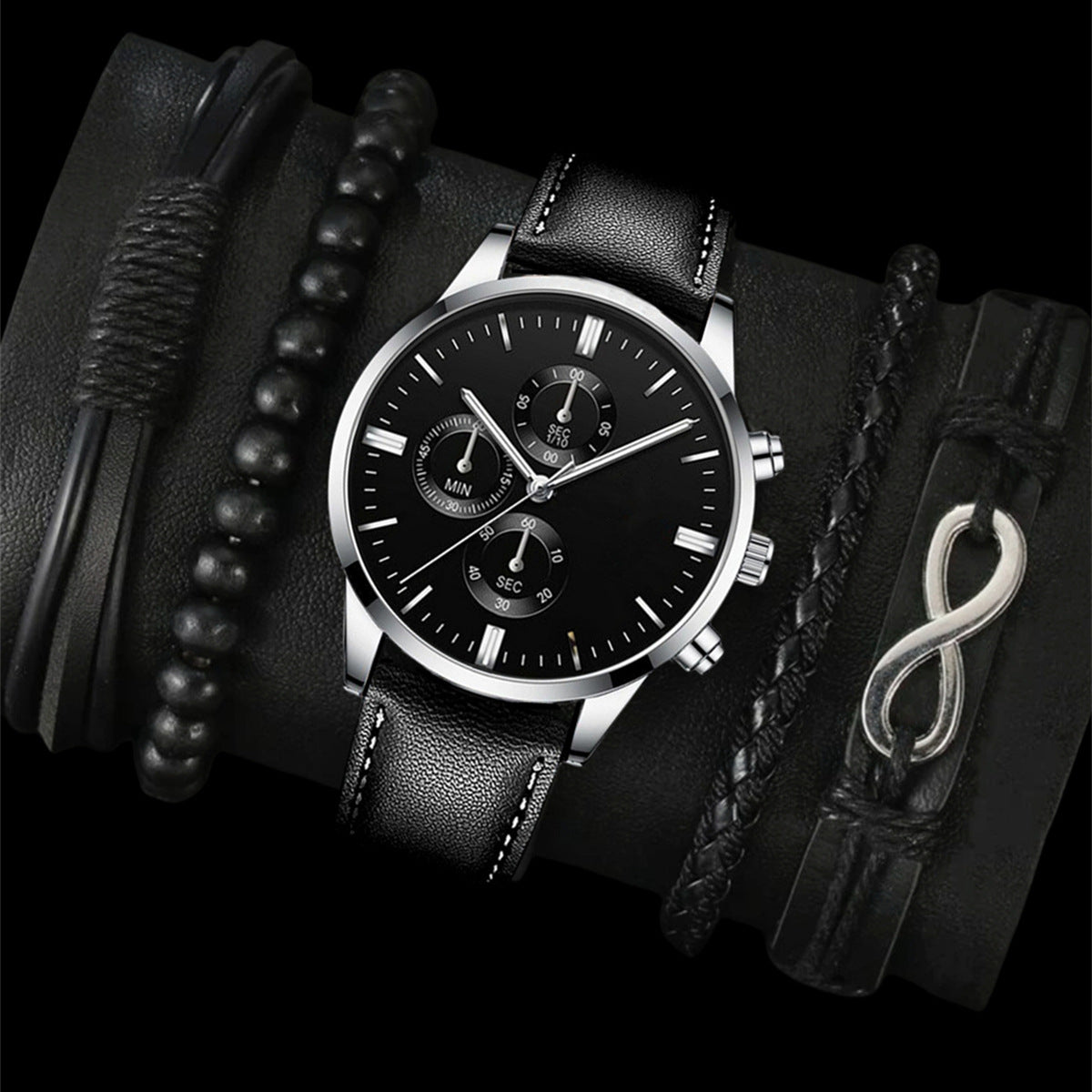 Men's Watch Bracelet & Belt Set