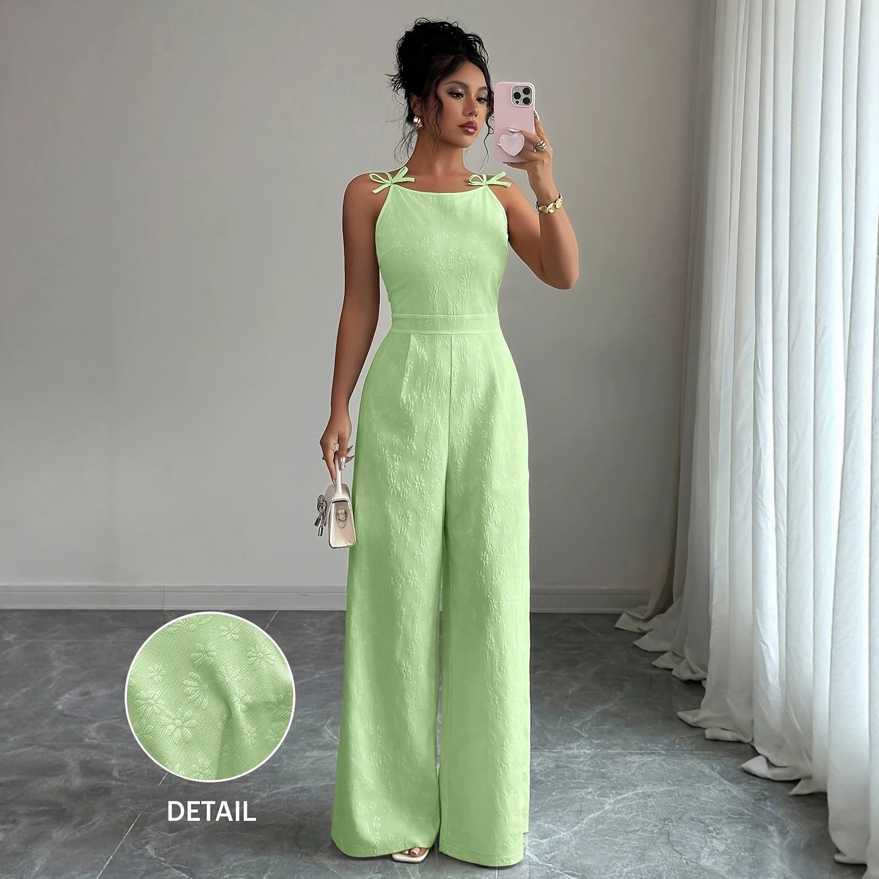 Jacquard Wide-Leg Jumpsuit