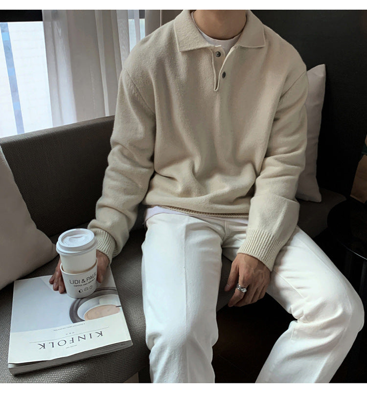 Men's Polo Knit Sweater