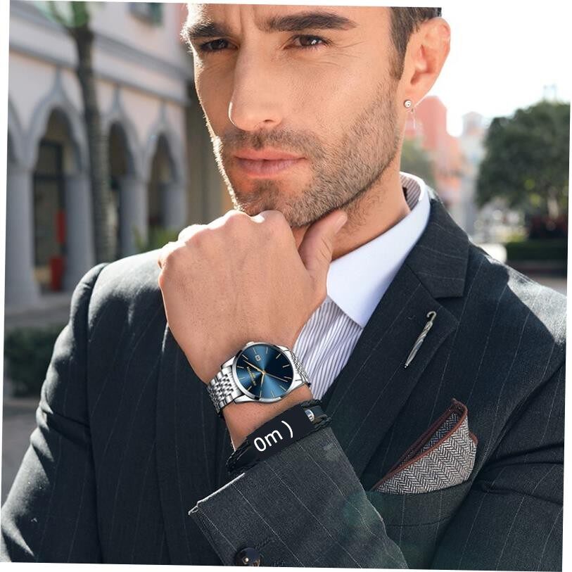 Men's Blue-Dial Watch