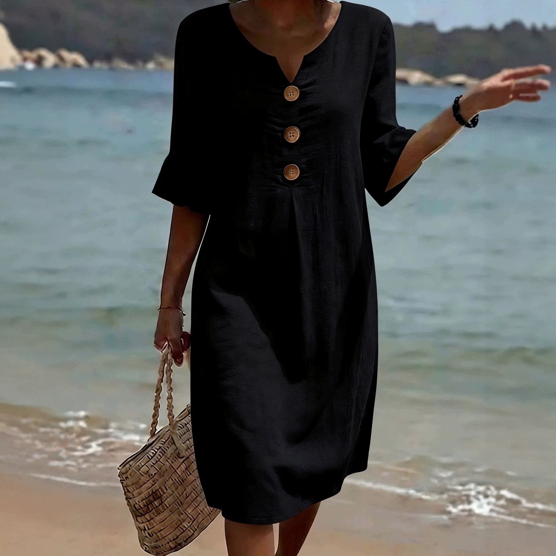 Women's Button-Sleeve Dress