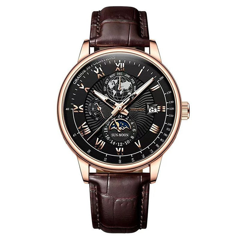 Star & Moon Calendar Men's Watch