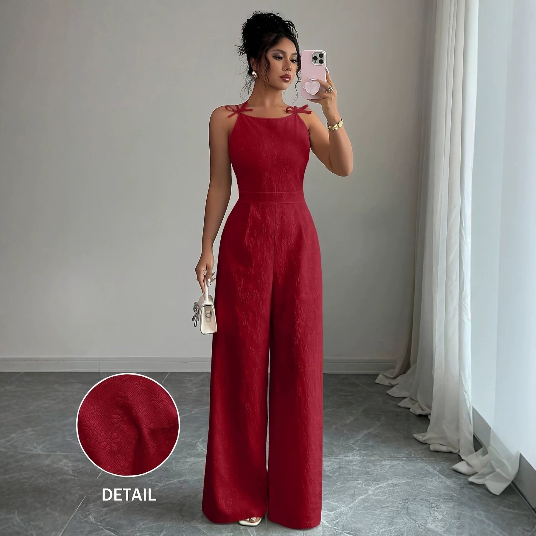 Jacquard Wide-Leg Jumpsuit