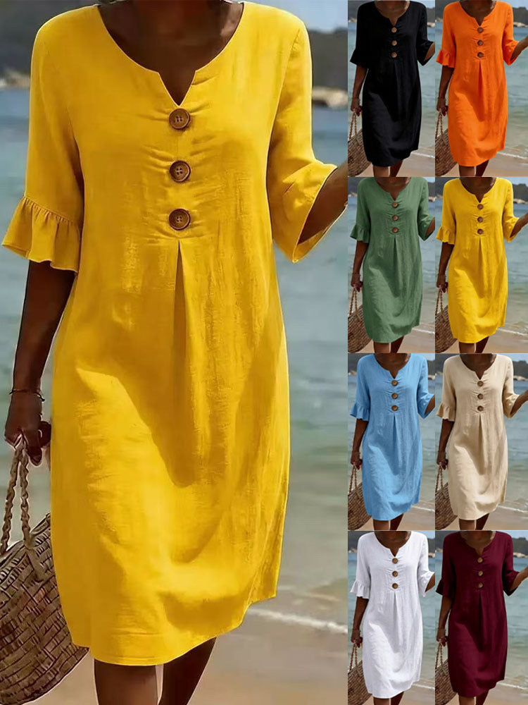 Women's Button-Sleeve Dress