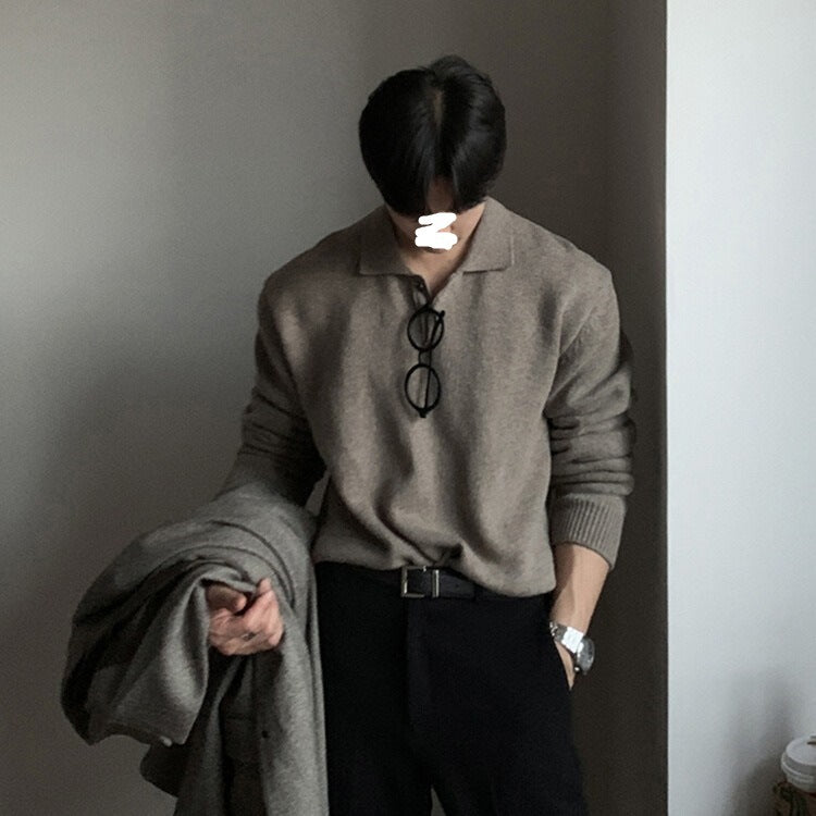 Men's Polo Knit Sweater