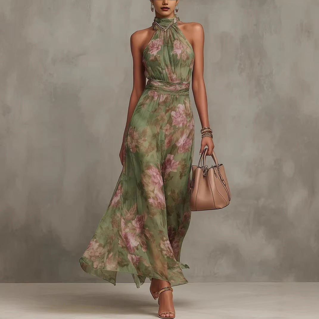 Pleated Mesh Slip Dress