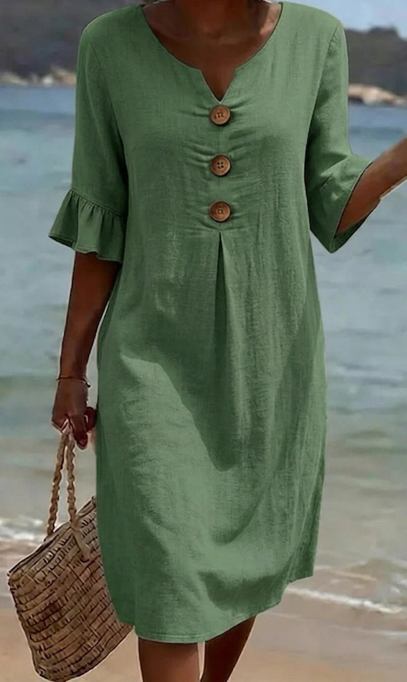 Women's Button-Sleeve Dress