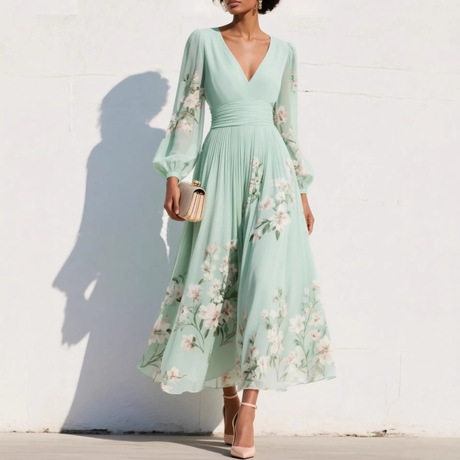 Floral Pleated Dress