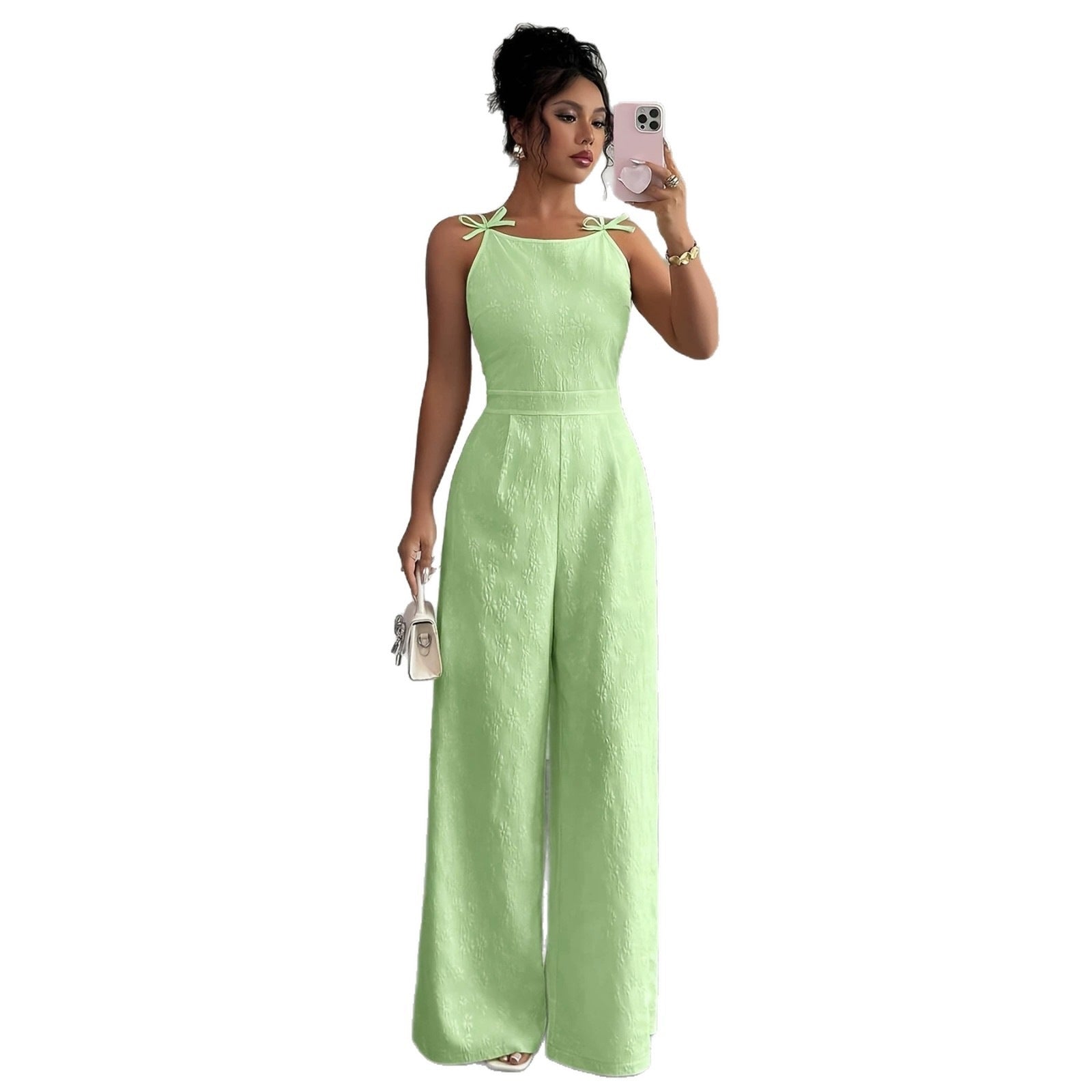 Jacquard Wide-Leg Jumpsuit