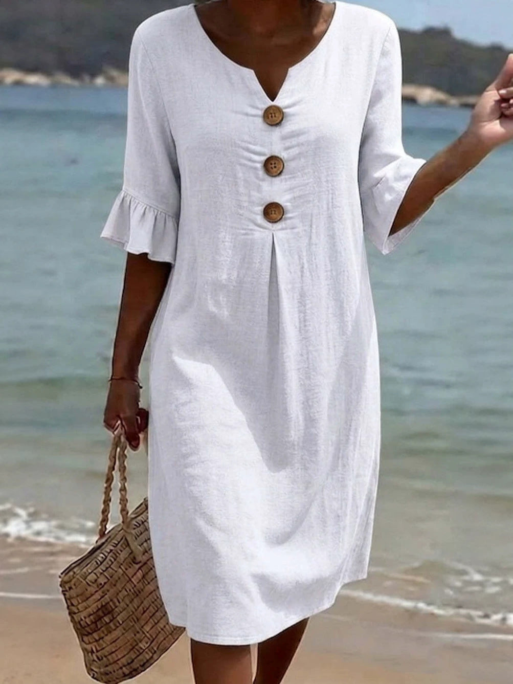 Women's Button-Sleeve Dress