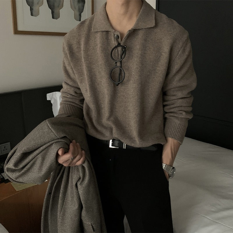 Men's Polo Knit Sweater
