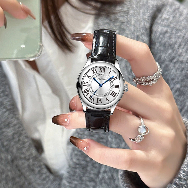 Leather-Strap Couple Watches