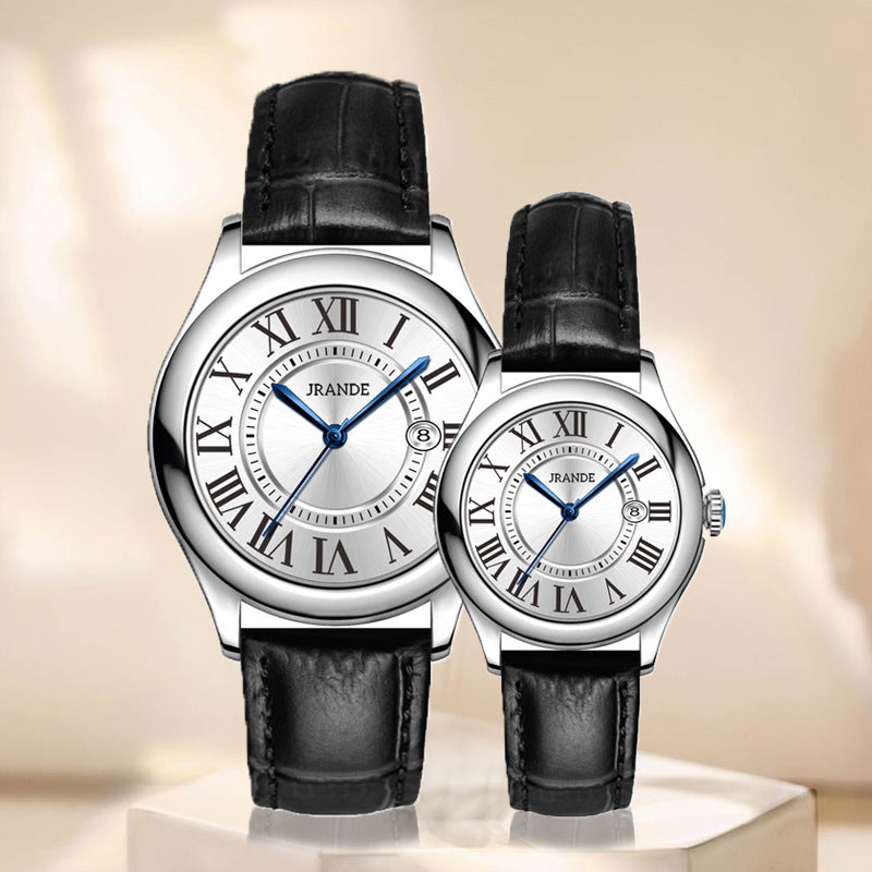Leather-Strap Couple Watches