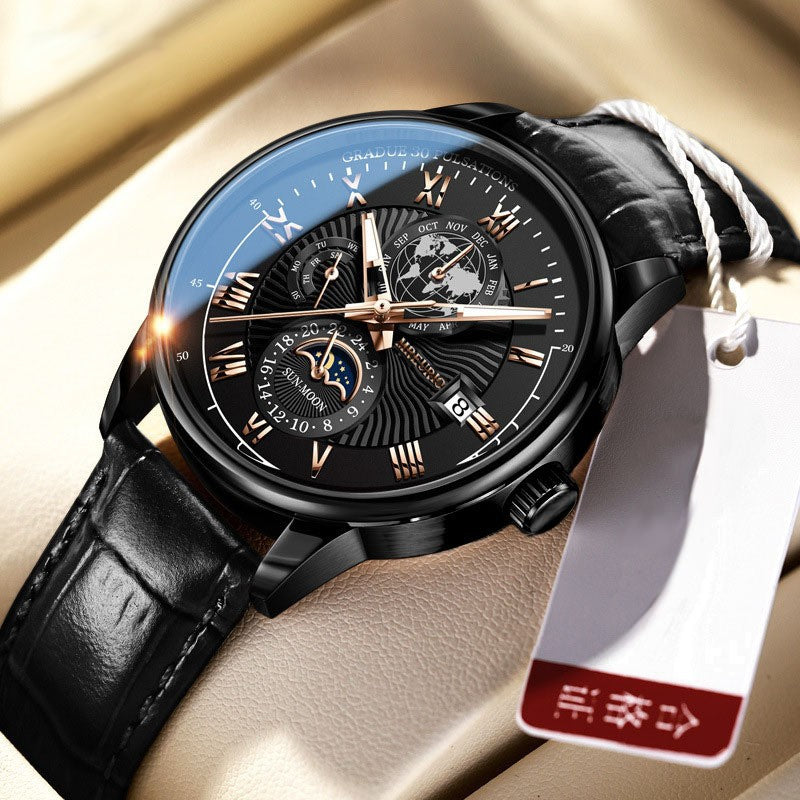 Star & Moon Calendar Men's Watch