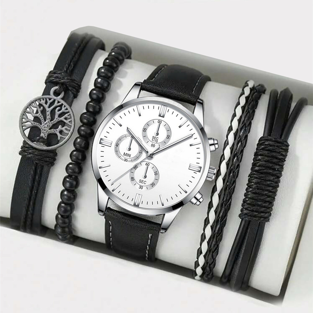 Men's Watch Bracelet & Belt Set