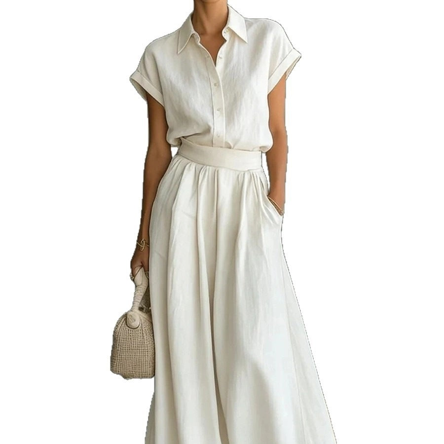 Shirt & Wide-Leg Pants Set