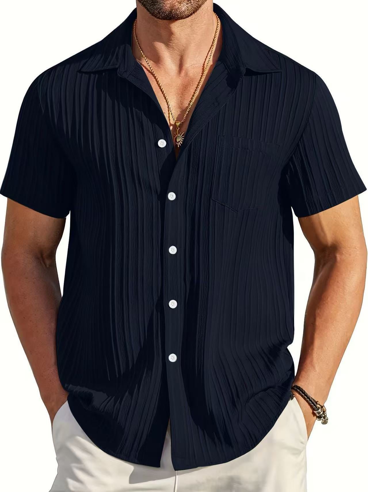 Men's Striped Short-Sleeve Shirt