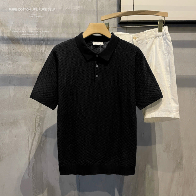 Men's Plaid Ice-Silk Polo
