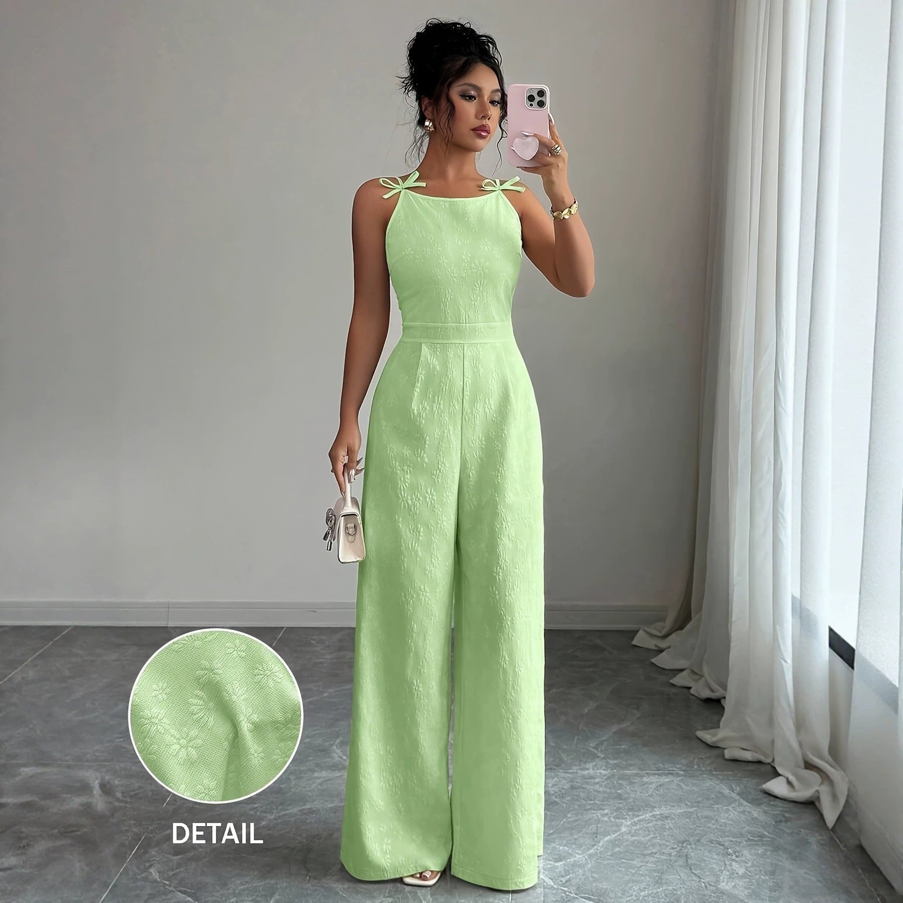 Jacquard Wide-Leg Jumpsuit