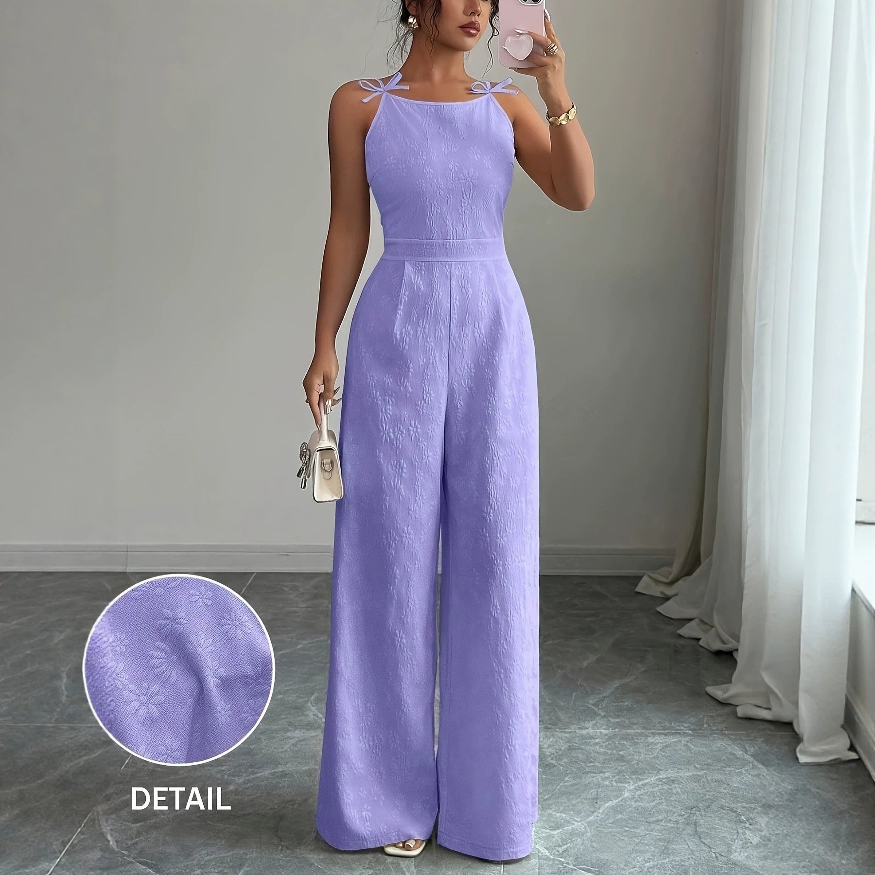 Jacquard Wide-Leg Jumpsuit
