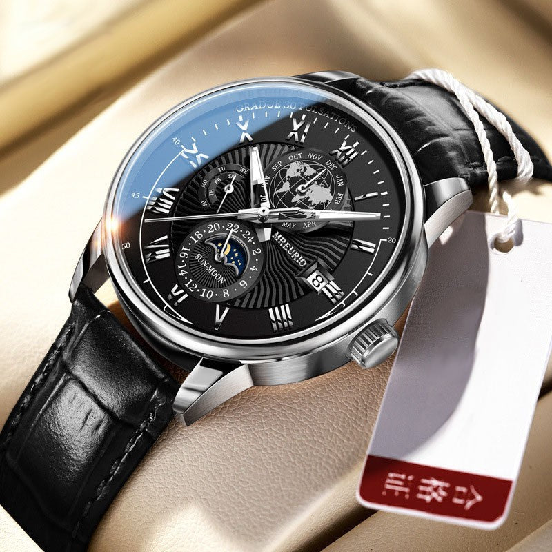 Star & Moon Calendar Men's Watch